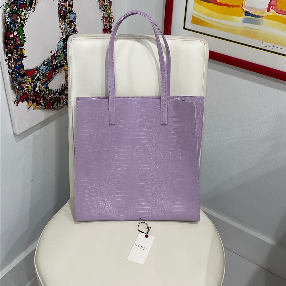 Ted Baker London Lilac/Purple "Icon" "Snake Skin" Tote Bag